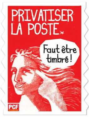 affiche PCF 2010 contre la priatisation de la Poste